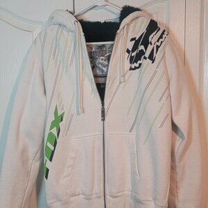 Fox Racing Sasquatch Sherpa Hoodie – Medium – White/Lime/Black